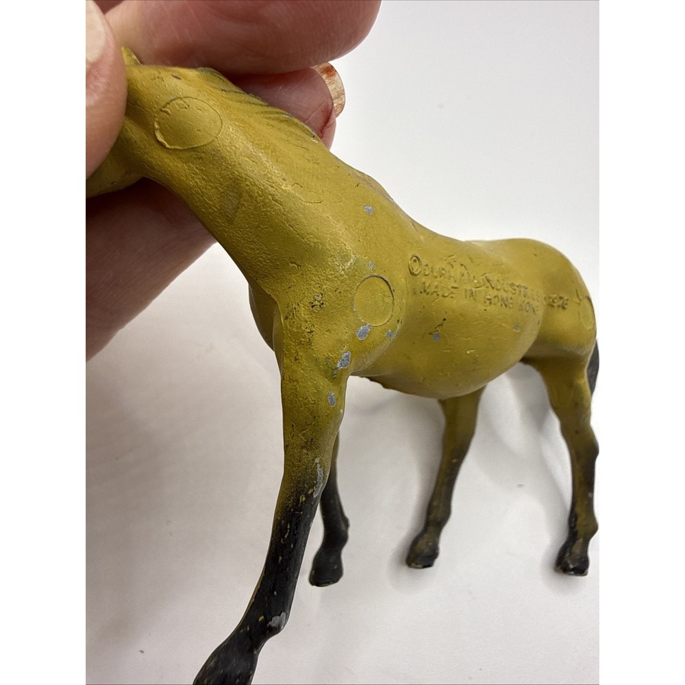 Vintage Durham Industries Miniature 3" Horse Cast Metal Tan Yellow  1976 (#3) - Picture 8 of 8